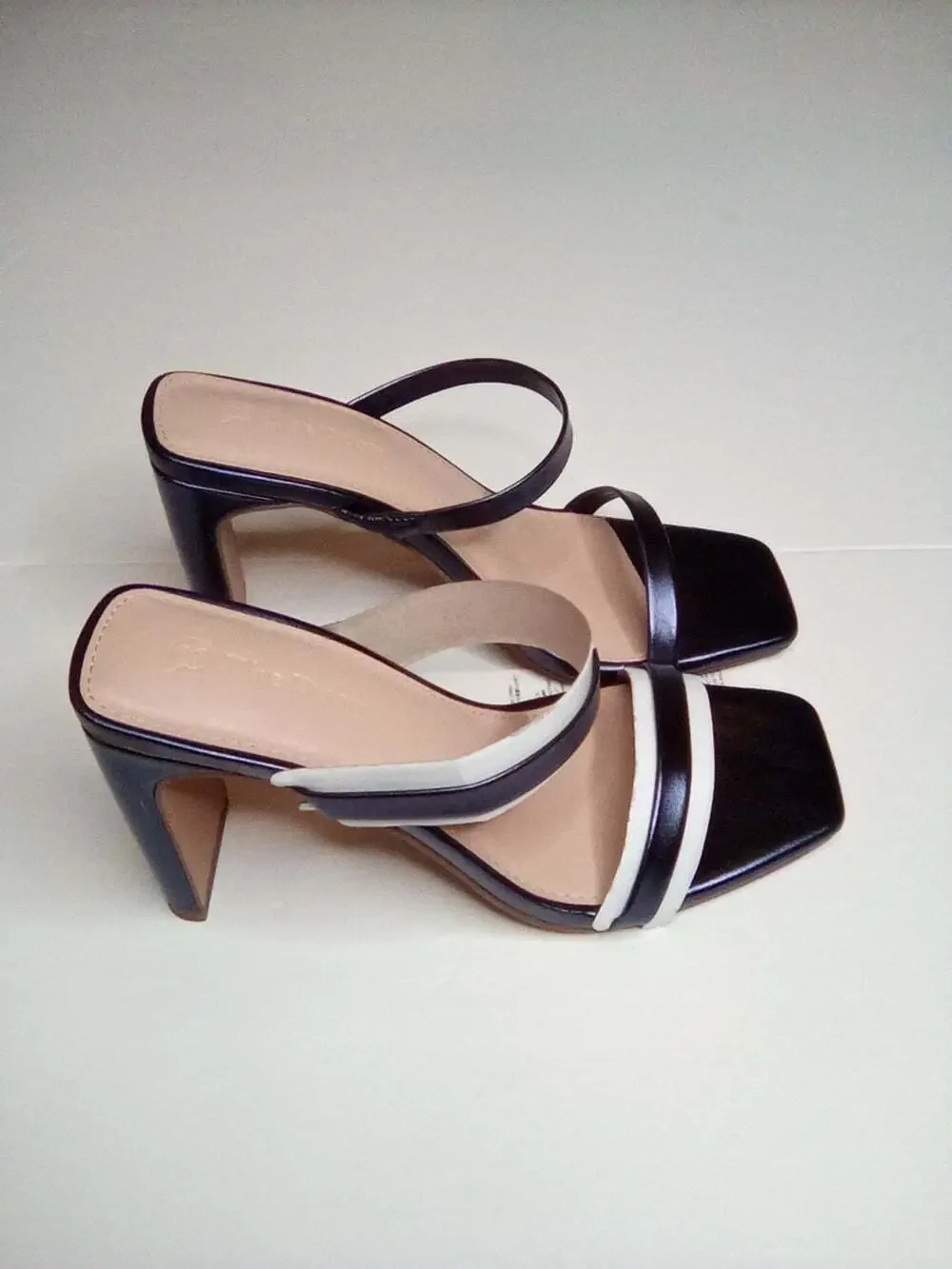 The Drop Avery Women's Strappy High Heel Metallic Navy Sandals Size 5